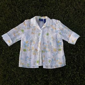 ☀️ JH Collectibles White Floral Sheer Button Up